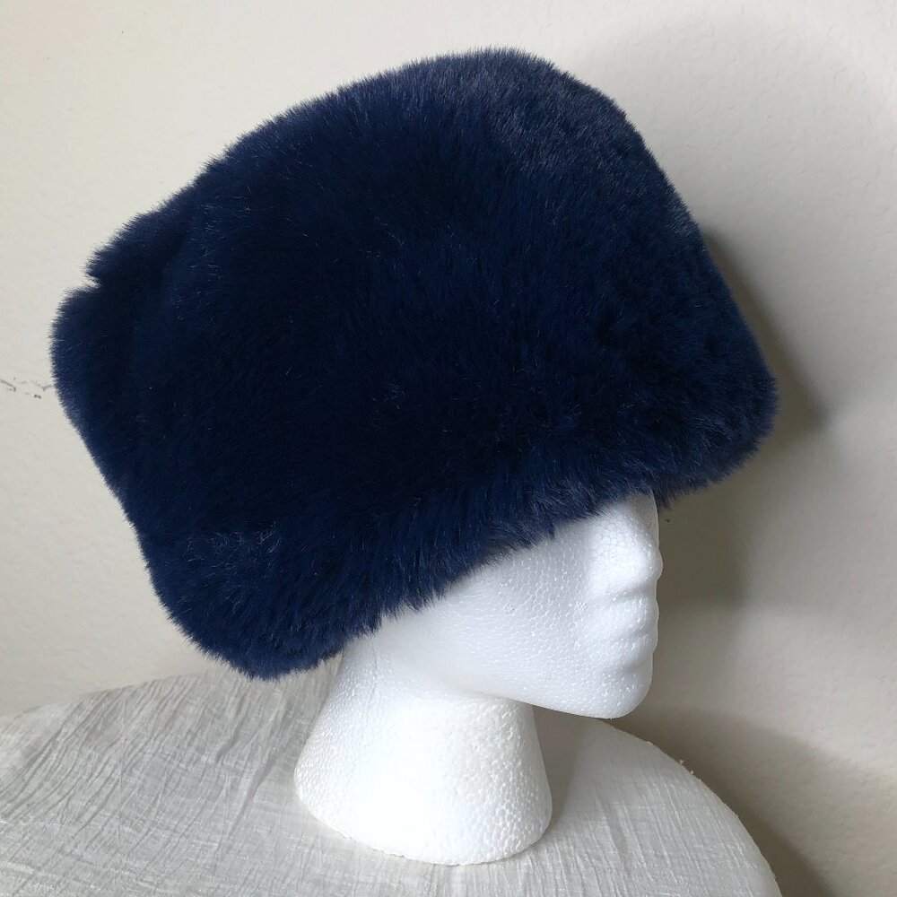 PLUSH, NEW "MAGID" Ladies Hat (Faux Fur) Royal Blue - Picture 2 of 5
